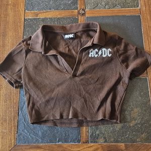 Juniors Cropped ACDC Shirt